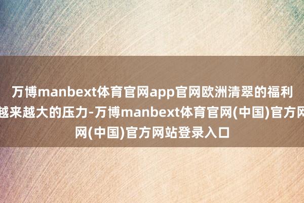 万博manbext体育官网app官网欧洲清翠的福利国度正面对越来越大的压力-万博manbext体育官网(中国)官方网站登录入口