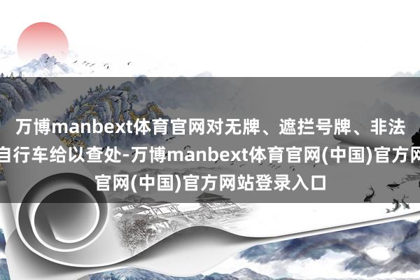万博manbext体育官网对无牌、遮拦号牌、非法改装的电动自行车给以查处-万博manbext体育官网(中国)官方网站登录入口