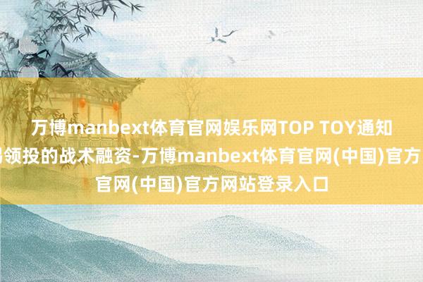 万博manbext体育官网娱乐网TOP TOY通知完成由淡马锡领投的战术融资-万博manbext体育官网(中国)官方网站登录入口