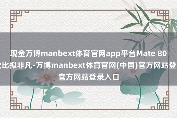 现金万博manbext体育官网app平台Mate 80 Pro款比拟非凡-万博manbext体育官网(中国)官方网站登录入口