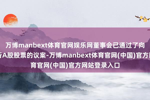 万博manbext体育官网娱乐网董事会已通过了向特定对象刊行A股股票的议案-万博manbext体育官网(中国)官方网站登录入口