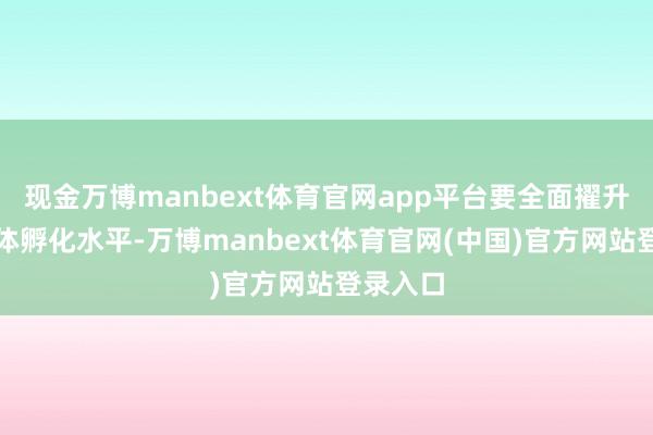 现金万博manbext体育官网app平台要全面擢升创业载体孵化水平-万博manbext体育官网(中国)官方网站登录入口